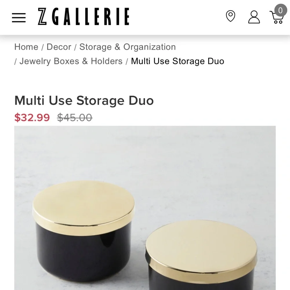 Z Gallerie multi use storage duo